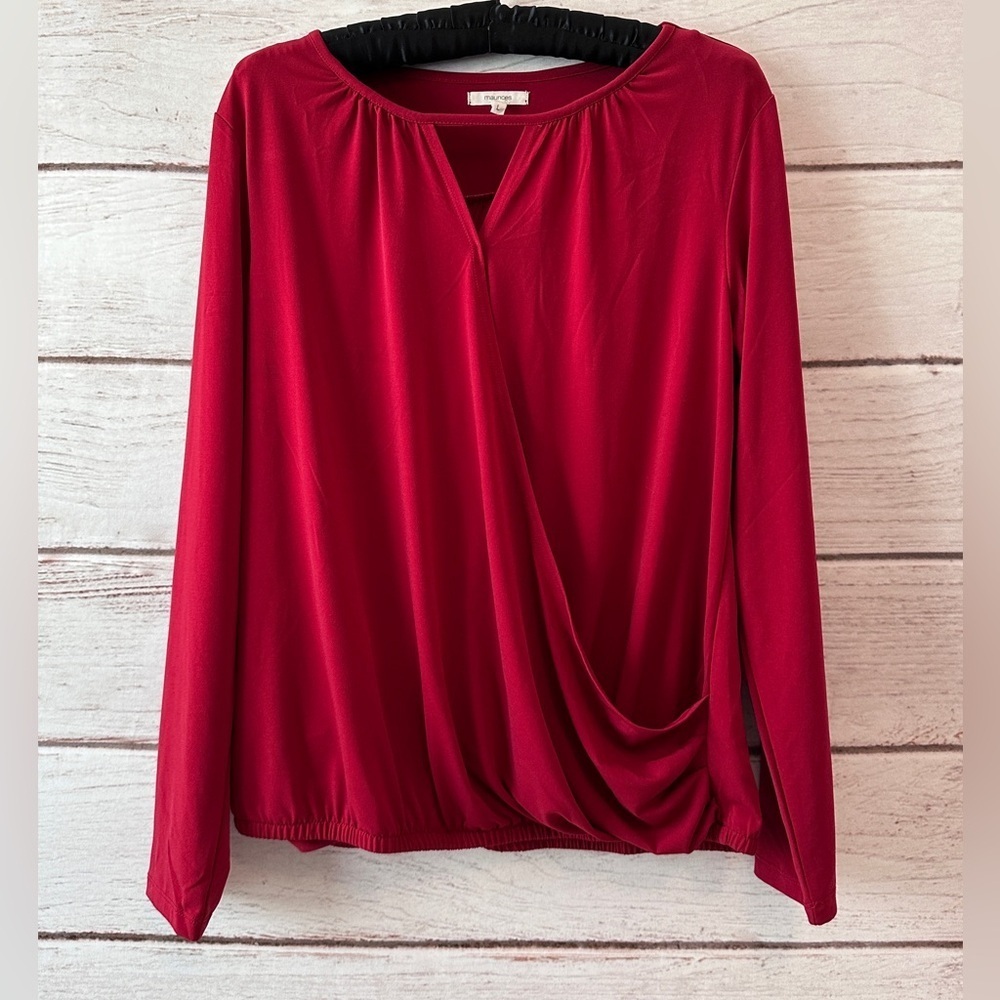 Maurices Drape Front Top - Size Large Office| Lightweight | Business | Career — image 2 of 6